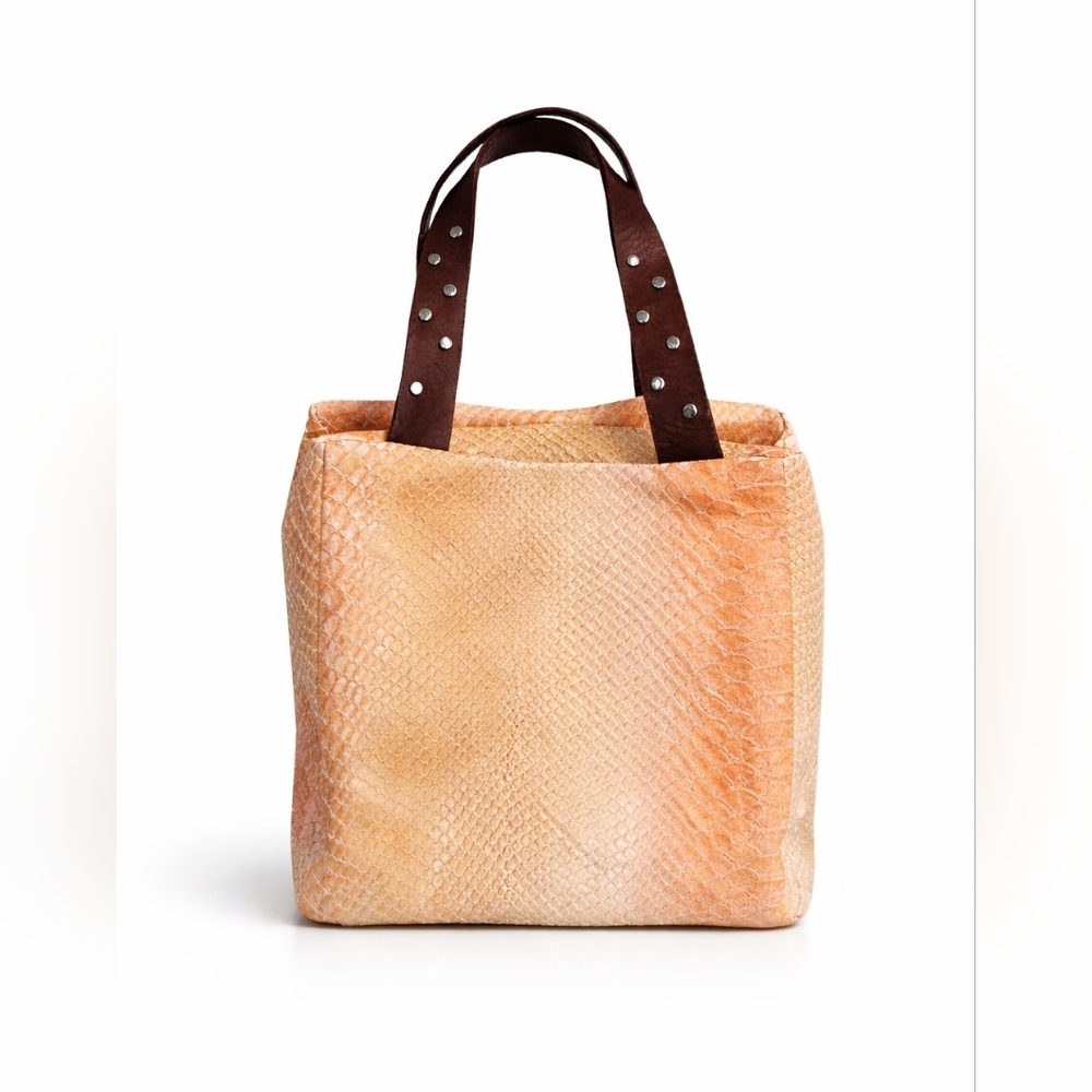 ​B. Cavalli Soul Italy Genuine Python Snakeskin Ombré Tote Bag - Vera Pelle